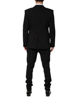 Dolce & Gabbana Black Cotton Single Breasted 2 Piece Suit