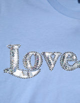 PINKO Blue Love Story Sequined Embellished Short Sleeves T-shirt