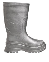 Dolce & Gabbana Metallic Silver Pull On Rain Boots Shoes