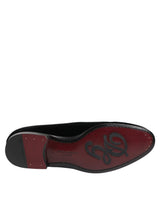 Dolce & Gabbana Black Velvet Loafers Formal Men Dress Shoes