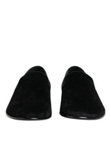 Dolce & Gabbana Black Jacquard Loafers Formal Men Dress Shoes