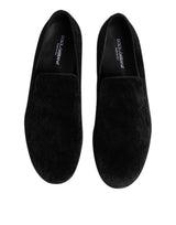 Dolce & Gabbana Black Jacquard Loafers Formal Men Dress Shoes