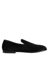 Dolce & Gabbana Black Jacquard Loafers Formal Men Dress Shoes