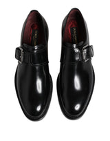 Dolce & Gabbana Black Leather Monk Strap Derby Formal Shoes