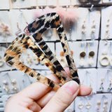 Brown Leopard Print Triangle Hair Clip - Stylish & Simple