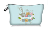 Mother's Day Floral Cosmetic Bag with Zipper Organizer