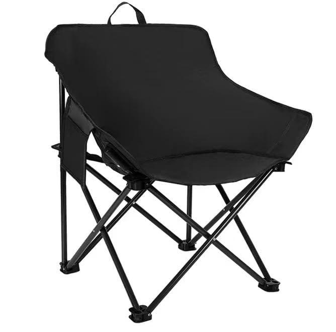 Folding Camping Chair Portable Outdoor Backpacking Chair for Fishing Hiking Picnic Camping Beach Lawn Concert Ultralight Compact Camping Chair with Carry Bag 23"D x 14.2"W x 14.2"H (Black)