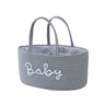 kamuavni Diaper Caddy Organizer for Changing Table Cotton Rope Baby Storage Basket for Diaper Wipes Car Caddy Organizer Nursery Diaper Organizer With Divider Portable Diaper Storage -Light Grey