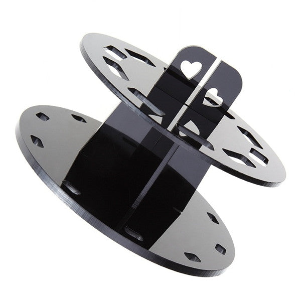 10-Hole Black Round Makeup Brush Holder