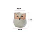 Owl Thumb Planter, Hand-Painted Ceramic Succulent Pot