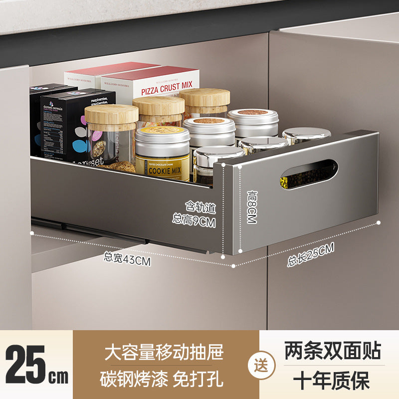 Pull-Out Storage Rack for Kitchen Drawer Organizer
