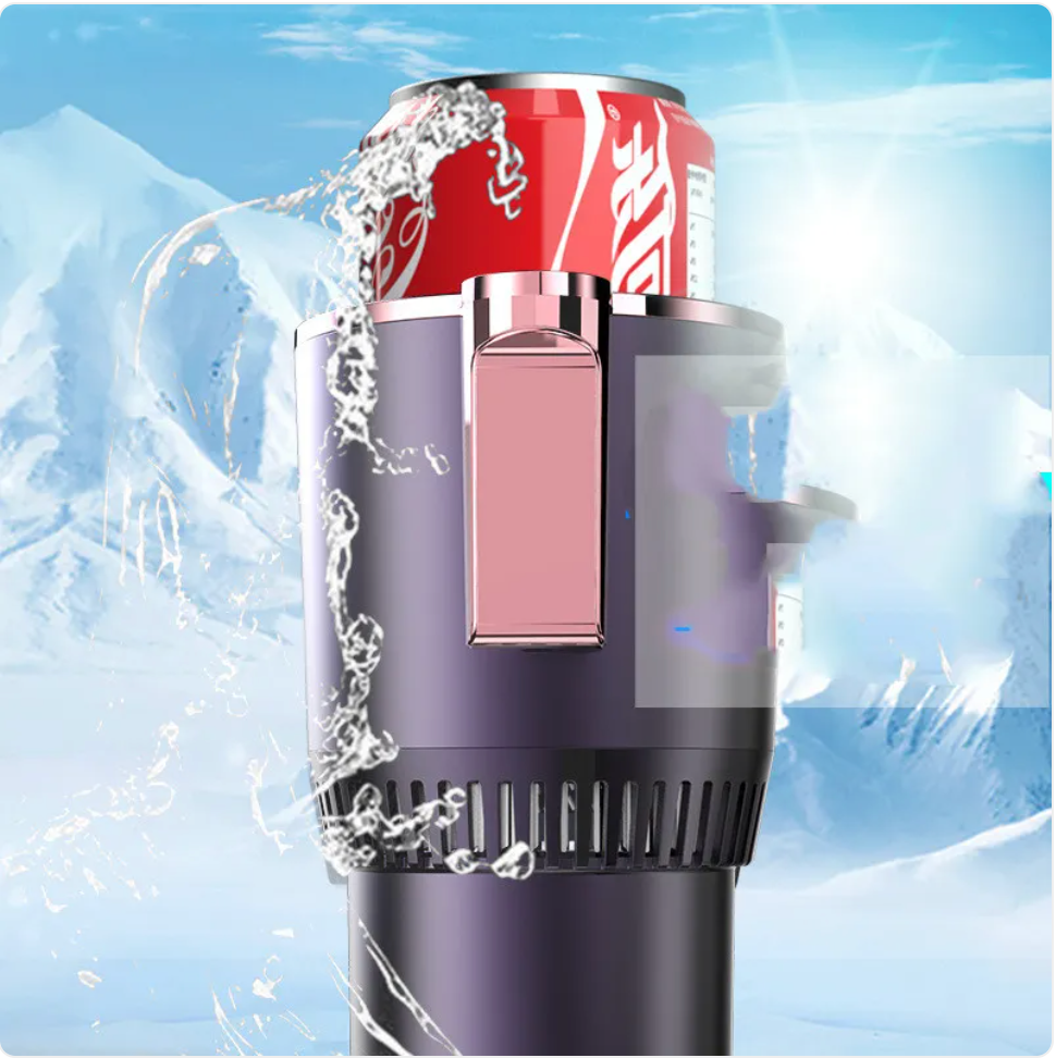 2-in-1 Car Cup Holder with Heating & Cooling, Digital Temperature Display