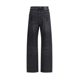 Versace Black Cotton Relaxed Fit Jeans