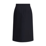 Valentino Black Fleece Wool Midi Skirt