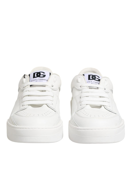 Dolce & Gabbana White Miami Leather Low Top Sneakers Shoes