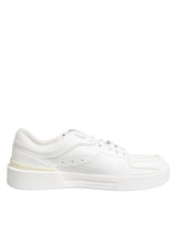 Dolce & Gabbana White Miami Leather Low Top Sneakers Shoes