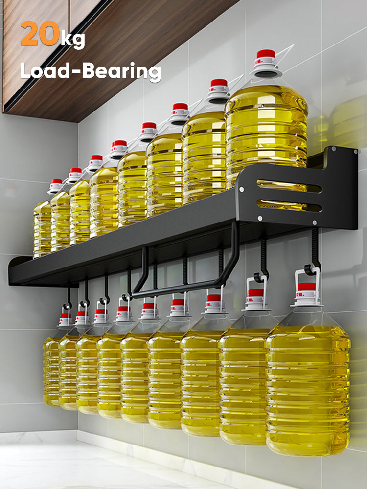 Wall-Mounted Multi-Functional Kitchen Storage Rack