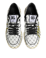 Dolce & Gabbana White Logo Print Low Top Men Sneakers Shoes