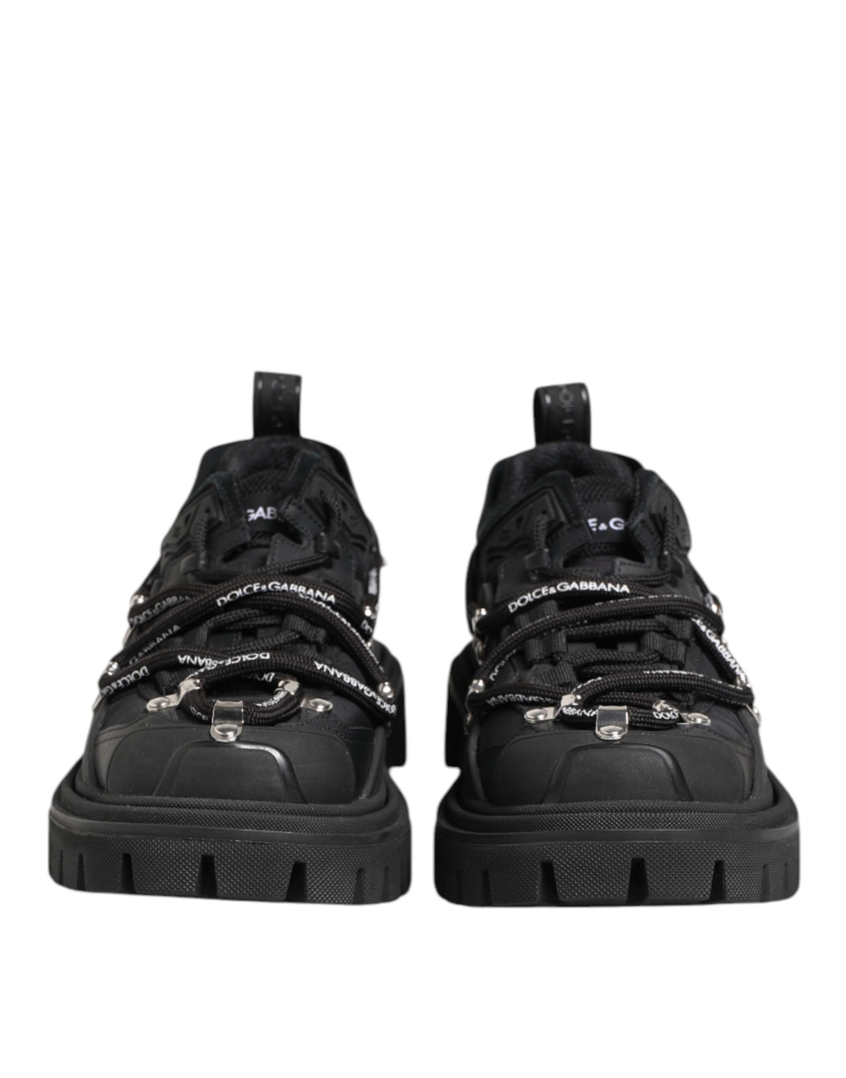 Dolce & Gabbana Black Low Top Lace Up Trekking Sneakers Shoes