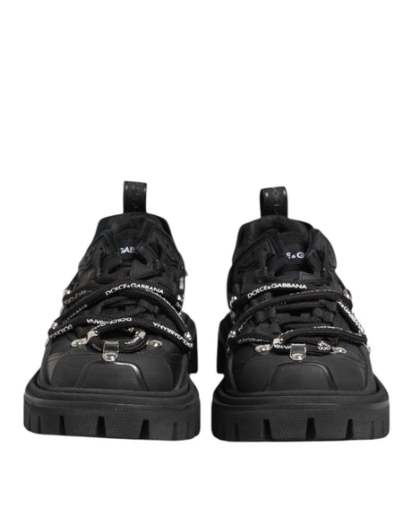 Dolce & Gabbana Black Low Top Lace Up Trekking Sneakers Shoes