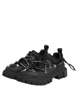 Dolce & Gabbana Black Low Top Lace Up Trekking Sneakers Shoes