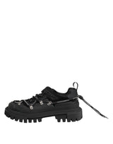 Dolce & Gabbana Black Low Top Lace Up Trekking Sneakers Shoes