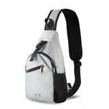 AMJ Crossbody Sling Bag Men Women Casual Shoulder Backpack Chest Daypack Satchel for Hiking Travel (Space Grey)