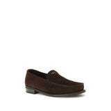 Prada Brown Calf Leather Bos Taurus Slip-On Loafers