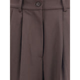 P.A.R.O.S.H. Brown Fleece Wool Dress Pants