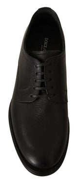 Dolce & Gabbana Black Lace Up Leather Men Formal Derby Shoes