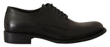 Dolce & Gabbana Black Lace Up Leather Men Formal Derby Shoes
