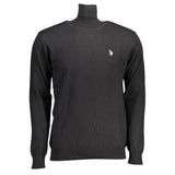 U.S. POLO ASSN. Black Cotton Men's Turtleneck Sweater