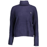 U.S. POLO ASSN. "Blue Acrylic Women Sweater with Turtleneck Detail"