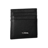 La Martina Black Leather Men Wallet Holder