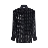 Ferragamo Black Silk Pattern Shirt