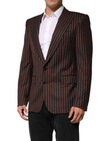 Dolce & Gabbana Black Brown Stripe Single Breasted Blazer