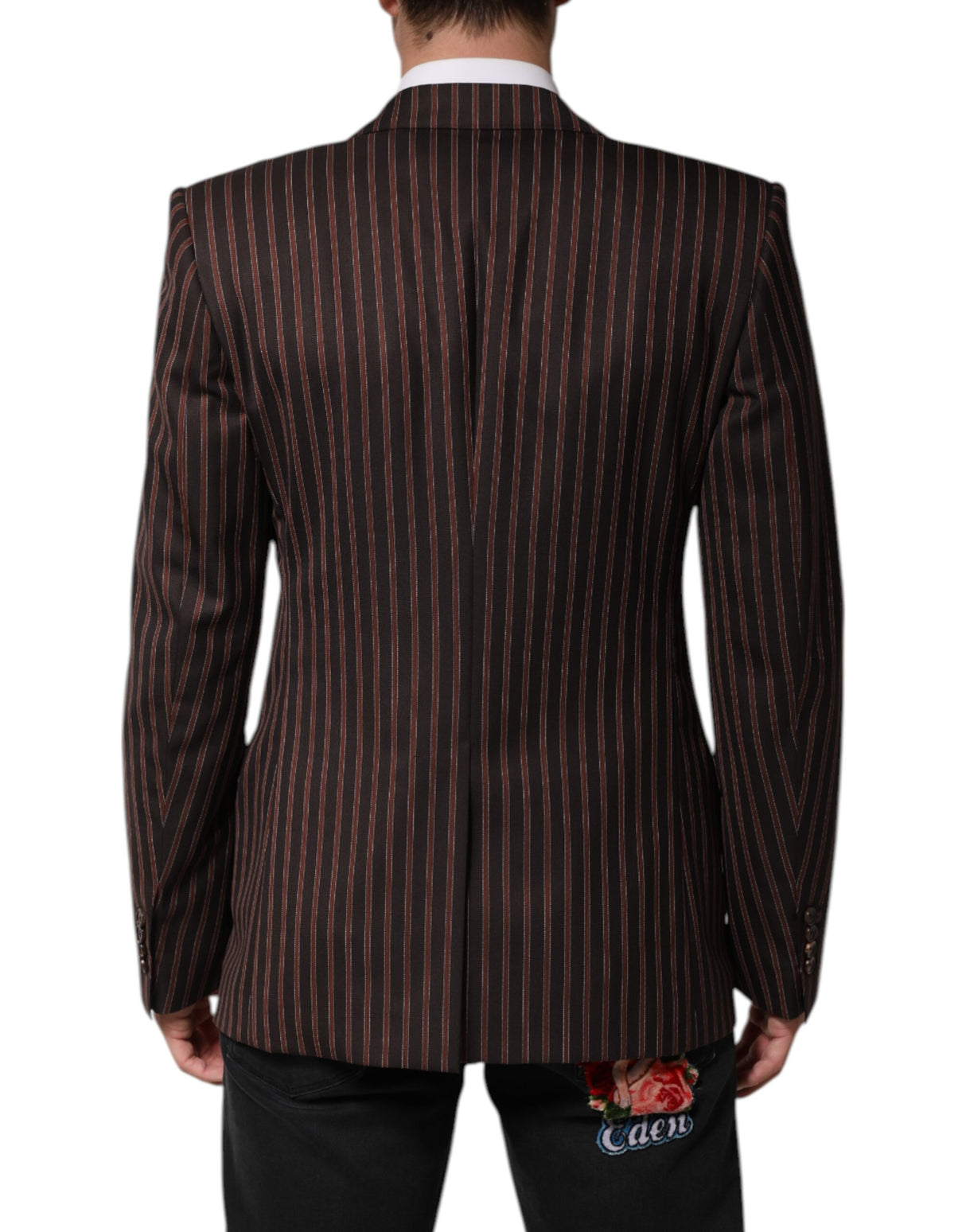 Dolce & Gabbana Black Brown Stripe Single Breasted Blazer