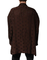 Dolce & Gabbana Brown Polyester Logo Monogram Coat Jacket