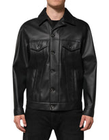 Dolce & Gabbana Black Polyester Button Down Biker Jacket