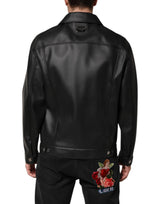Dolce & Gabbana Black Polyester Button Down Biker Jacket