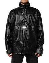 Dolce & Gabbana Black Polyester Logo Plaque Bomber Jacket