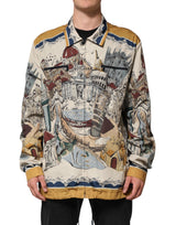 Dolce & Gabbana Multicolor Italian Motif Men Bomber Jacket