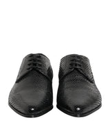 Dolce & Gabbana Black Exotic Leather Lace Up Derby Shoes