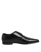 Dolce & Gabbana Black Exotic Leather Lace Up Derby Shoes