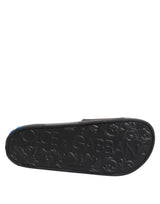 Dolce & Gabbana Black Leather Slides Flats Beachwear Shoes