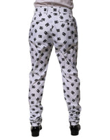Dolce & Gabbana White Logo Cotton Skinny Denim Trouser Pants