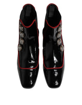 Dolce & Gabbana Black Jackie Buttoned Chelsea Boots Shoes
