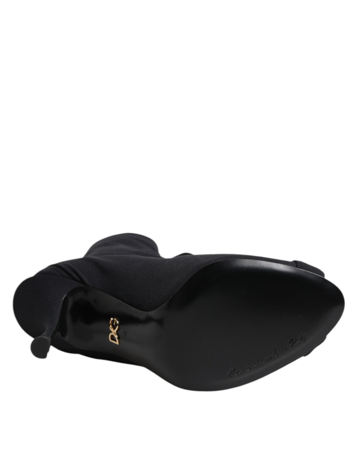 Dolce & Gabbana Black Stiletto Heels Lace Up Boots Shoes