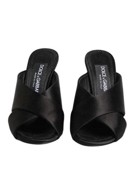 Dolce & Gabbana Black Keira Baroque High Heel Sandals Shoes