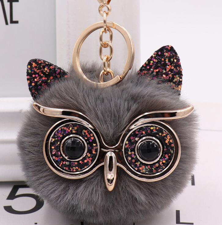 Grit Cat Owl Plush Keychain for Car Accessories